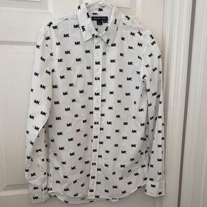 Michael Kors Men's Shirt with Black Logo Pattern